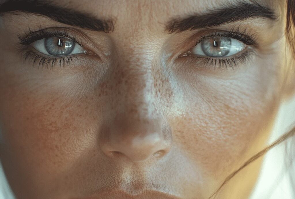 Ojos de mujer sin ojeras tras tratamiento con ácido hialurónico