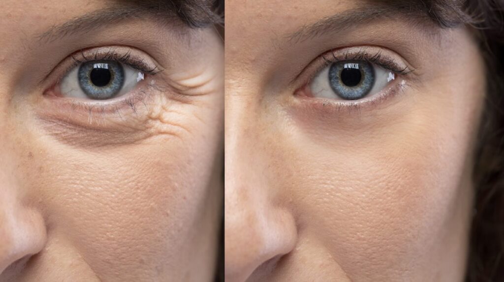 Antes y después de tratamiento facial con Jalupro Super Hydro en la clínica Dímas de barcelona